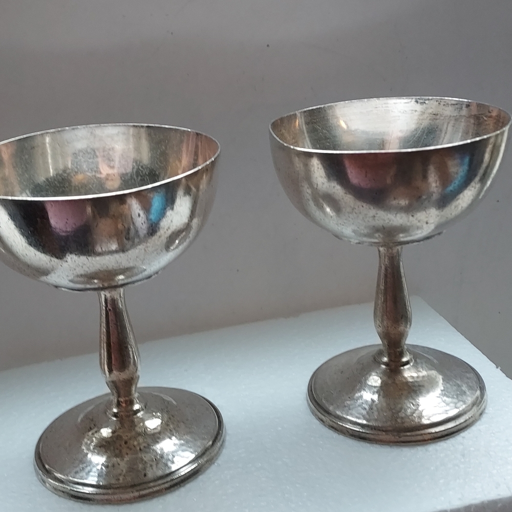 Nickel Silver Wine Goblets by Albert Pick for Lobster Island